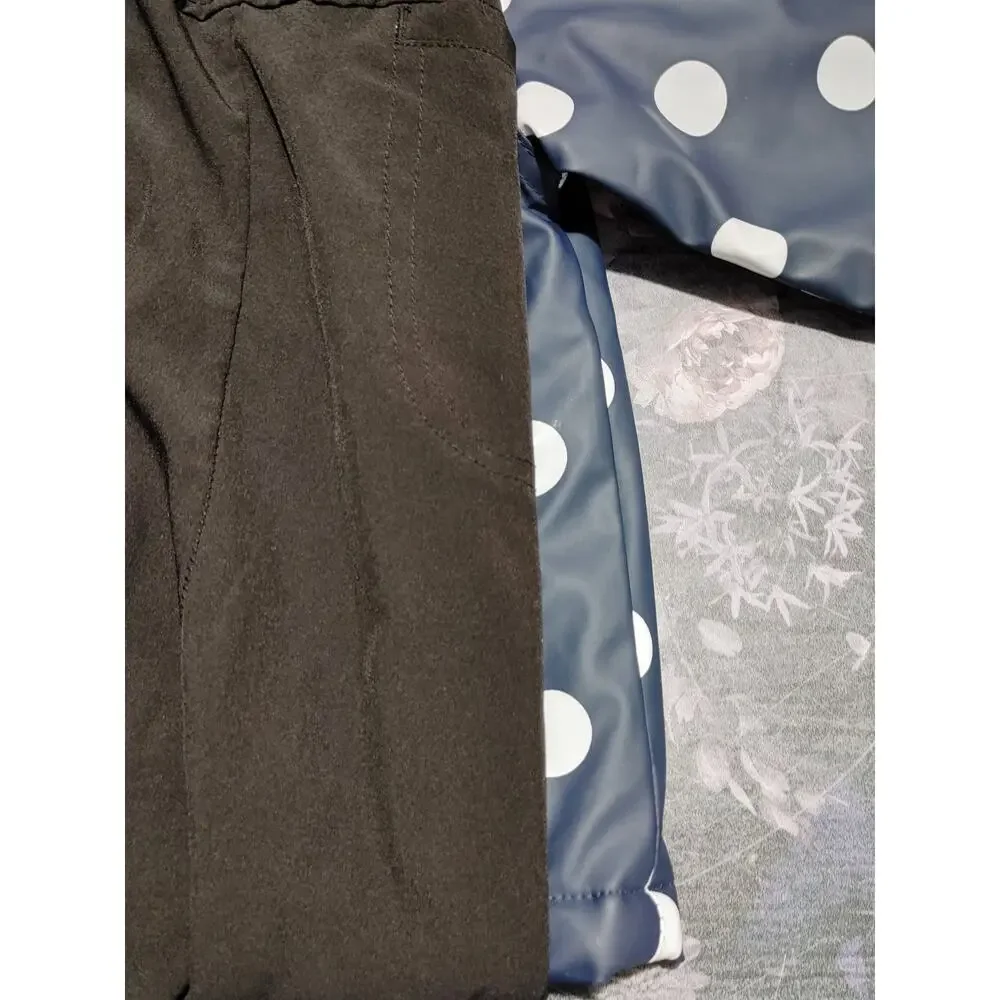 Weekend A La Mer Kids Dotted Rain Coat Full Zip Polka Dot Navy White Size 18M
